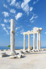 Awesome ruins of the Temple of Apollo in Side, Turkey