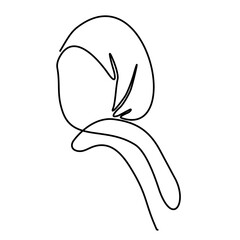 Beautiful women in hijab line art drawing