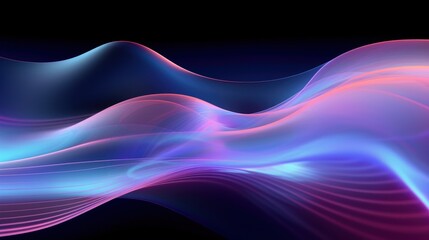 Abstract background with blue and purple wavy lines. illustration. Generative AI