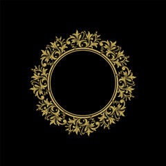 Decorative Ornament frame for design template. Elegant vector element Eastern style, place for text. Outline floral border. Lace illustration for invitations and greeting cards.