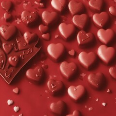 Valentine day, Valentine heart, Chocolate, Chocolate valentines, wallpaper, Generative Ai