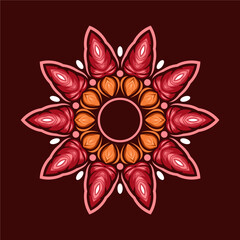 Modern mandala art vector design with a beautiful mix of colors, suitable for all advertising design needs, both for business card designs, banners, brochures and others. EPS format files