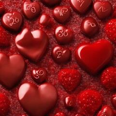 Fototapeta na wymiar Valentine day, Valentine heart, Chocolate, Chocolate valentines, wallpaper, Generative Ai