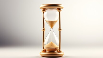 Hourglass with flowing sand. Concept of time passing. 3d rendering Generative AI