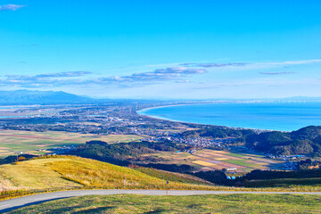 Obraz premium 寒風山から日本海を望む（秋田県）