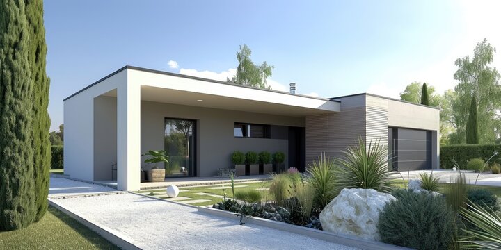 A small flat roof modern house