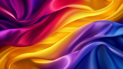 Yellow, blue-purple, and red-purple silk background vector presentation design