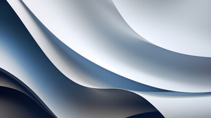 Abstract blue and white wavy background. 3d render illustration. Generative AI