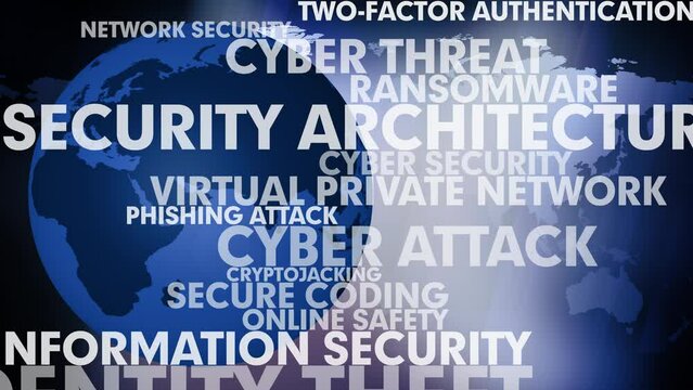 Lettering and cybersecurity mapping out world of cyber security, technology, and online protection with focus on secure technology and safeguarding cyberspace