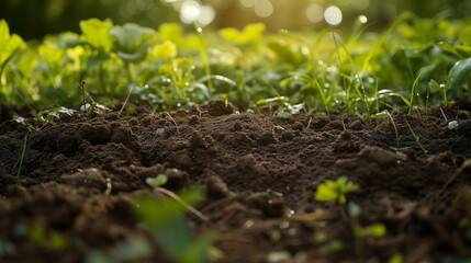 Fototapeta premium Spring onions growing in the garden