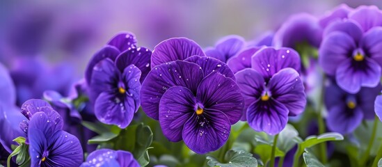 Fototapeta na wymiar Vibrant Violet-Colored Flowers Blossom in the Spring, Springing with Violet-Colored Delight