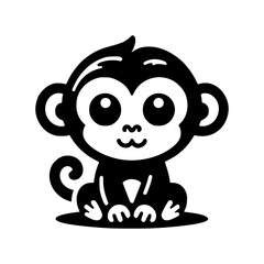 Baby Monkey cartoon Icon logo Vector illustration