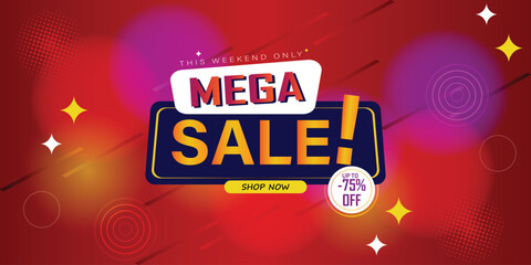 Fototapeta premium Sale banner template design . Super Sale, end of season special offer banner. vector illustration.