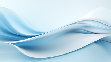 Abstract blue background with smooth wavy lines. 3d render illustration Generative AI