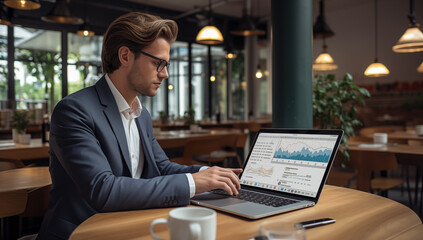 businessman working on laptop