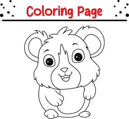 cute baby hamster coloring page for kids