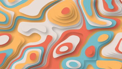 multi colored abstract red orange green purple yellow colorful gradient papercut overlap layers background.