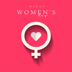 The International women day poster, backdrop, card, element, web. Woman sign design. Origami vector illustration design template. Happy Mother Day on pink background