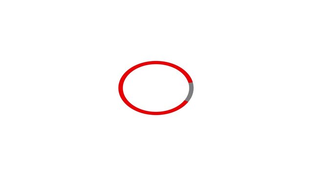 Abstract red color circle loading icon animation background 4k.