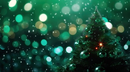 Obraz na płótnie Canvas Festive Macro Christmas Tree Background AI Generated
