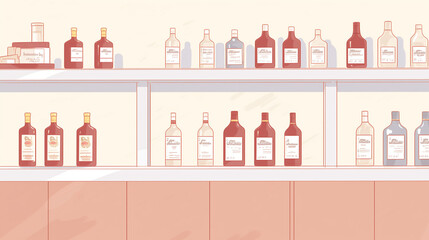 Obraz premium The award-winning wines in the wine storehouse water color, cartoon, hand drawing, animation 3D, vibrant, minimalist style. ai generated.