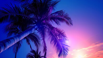 Fototapeta na wymiar blue and purple coconut tree vector