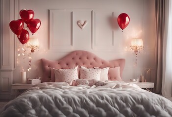 Valentine's Day Day bedroom light gifts balloons Interior