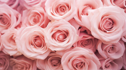 Close-up of Pink Roses Bouquet: Perfect for Romantic Occasions and Floral Backgrounds
