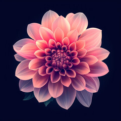 Radiant Pink Dahlia Flower Digital Art
