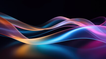 abstract colorful background with smooth wavy lines. 3d rendering Generative AI