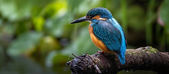 Comm Kingfisher, Waiting for Fish: An Exceptional Sight of a Comm Kingfisher Patiently Waiting for its Next Catch