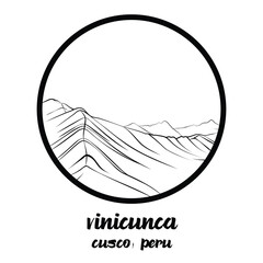 Circle Icon Vinicunca. vector illustration