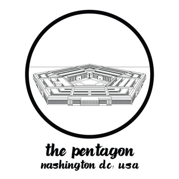 Circle Icon The Pentagon. vector illustration