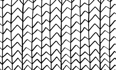 Abstract horizontal doodle background with black marker under clipping mask