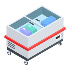 Easy to edit isometric icon of freezer box 