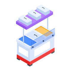 Download this isometric icon of salad bar 