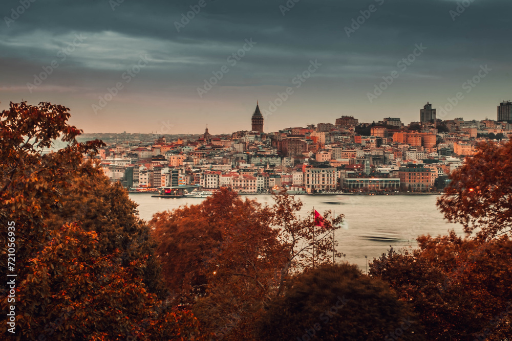 Wall mural View of Istanbul with Galata Tower