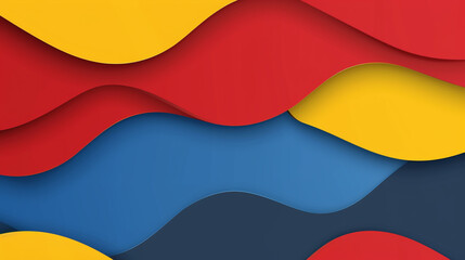 Red, yellow, and blue banner background vector presentation design. PowerPoint and Business background.