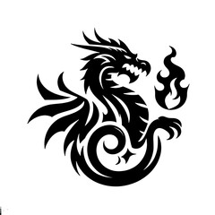 abstract a dragon logo vintage concept shape