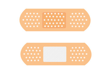 Adhesive medical plaster strip bandage. Medical patch aid strip.