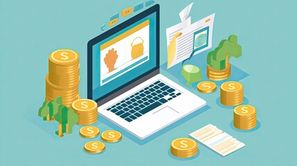 Illustration personal finance management, with tips and tricks presented through engaging graphics and memorable icons.