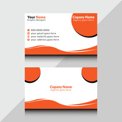 simple attractive business card for company with white and orange color . 