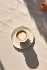 Minimalist Espresso Con Panna on Table Top AI Generated