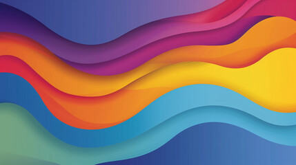 Blue-purple, red-orange, and yellow-green banner background vector presentation design. PowerPoint and Business background.