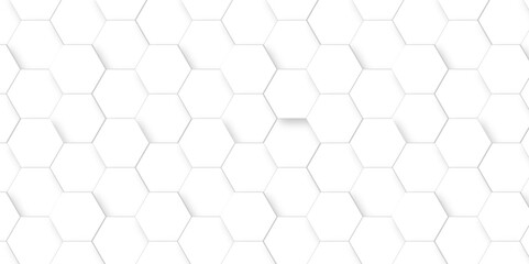 	
Abstract 3d background with hexagons pattern with hexagonal white and gray technology line paper background. Hexagonal vector grid tile and mosaic structure mess cell. white and gray hexagon.