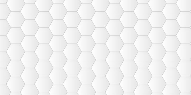Abstract 3d background with hexagons pattern with hexagonal white and gray technology line paper background. Hexagonal vector grid tile and mosaic structure mess cell. white and gray hexagon. © MdLothfor
