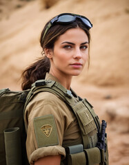 Portrait of an Israeli female soldier