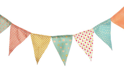 Bunting flags isolated on transparent background