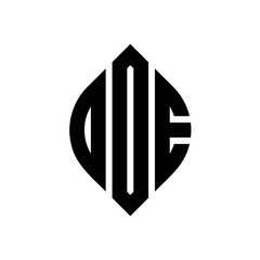 ODE circle letter logo design with circle and ellipse shape. ODE ellipse letters with typographic style. The three initials form a circle logo. ODE circle emblem abstract monogram letter mark vector.