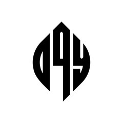 OQY circle letter logo design with circle and ellipse shape. OQY ellipse letters with typographic style. The three initials form a circle logo. OQY circle emblem abstract monogram letter mark vector.